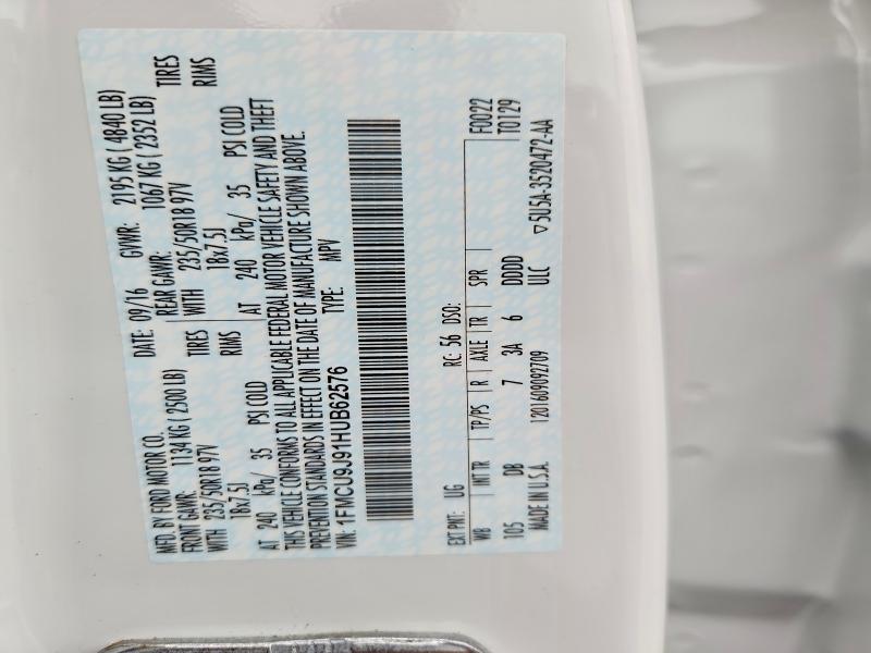 2017 Ford Escape მანქანა იყიდება აუქციონზე, vin: 1FMCU9J91HUB62576, აუქციონის ნომერი: 67099286