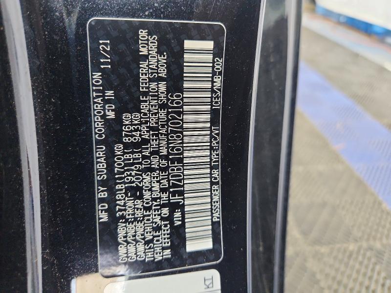 66974496 :رقم المزاد ، JF1ZDBF16N8702166 vin ، 2022 Subaru Brz مزاد بيع