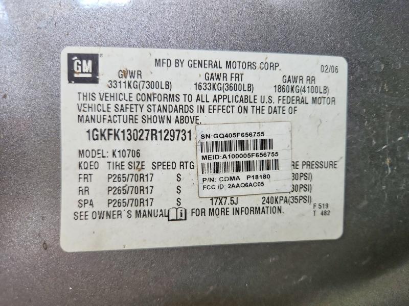 2007 Gmc Yukon მანქანა იყიდება აუქციონზე, vin: 1GKFK13027R129731, აუქციონის ნომერი: 65176126