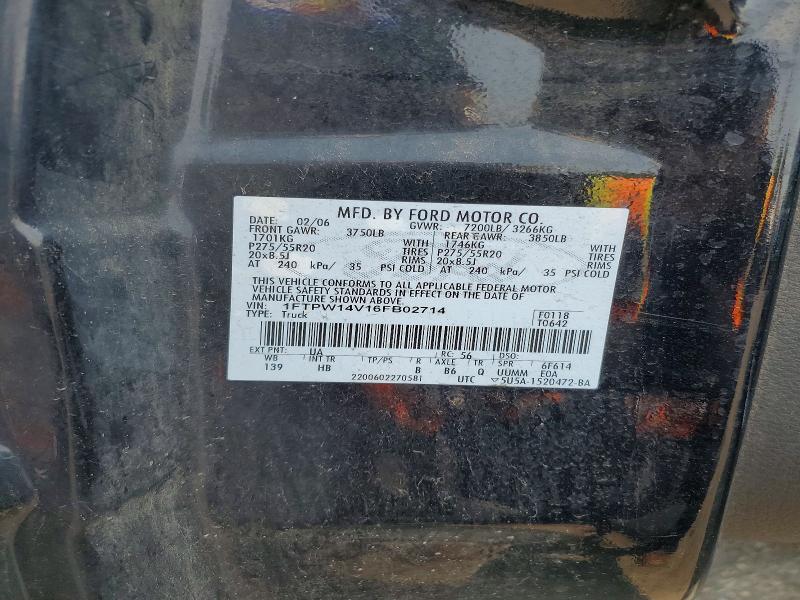 63798276 :رقم المزاد ، 1FTPW14V16FB02714 vin ، 2006 Ford F150 مزاد بيع