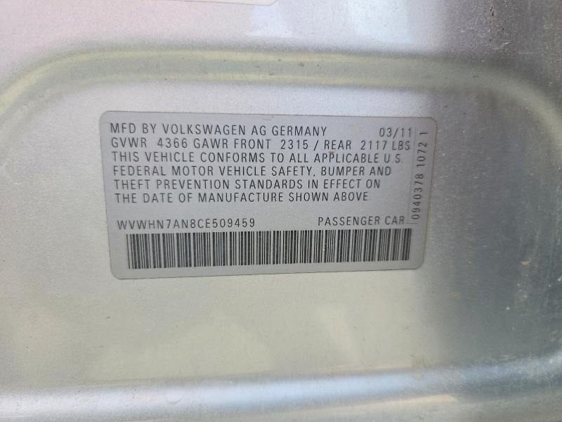 Продажа на аукционе авто 2012 Volkswagen Cc, vin: WVWHN7AN8CE509459, номер лота: 66612456