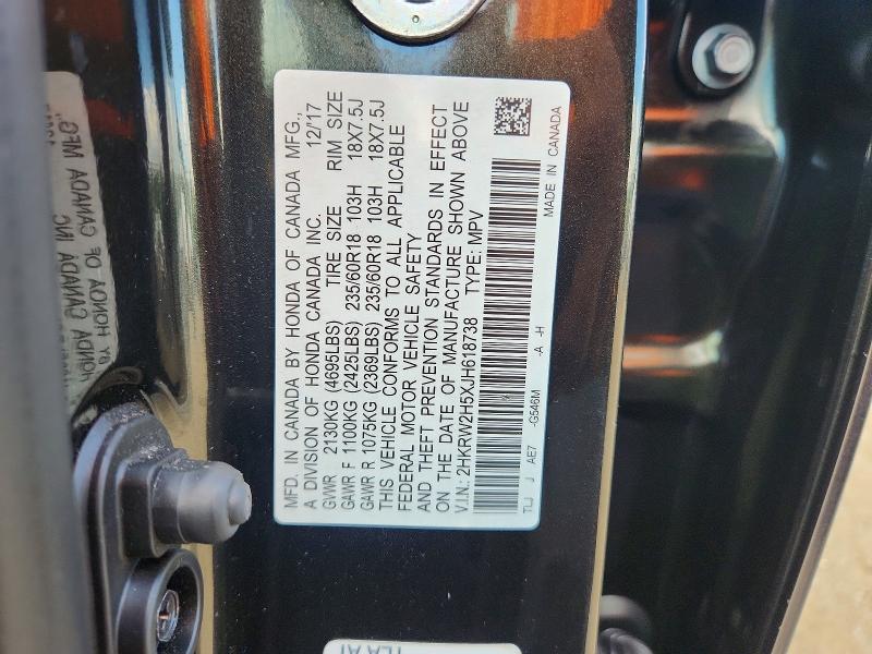 2018 Honda Cr-v მანქანა იყიდება აუქციონზე, vin: 2HKRW2H5XJH618738, აუქციონის ნომერი: 64620216