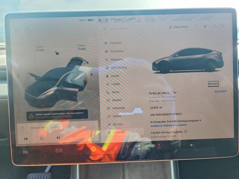 64480026 :رقم المزاد ، 7SAYGDEE3TF418507 vin ، 2026 Tesla Model Y مزاد بيع