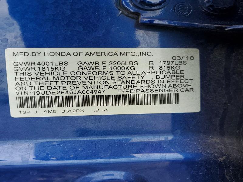 Aukcja sprzedaży 2018 Acura Ilx, vin: 19UDE2F46JA004947, numer aukcji: 65454606