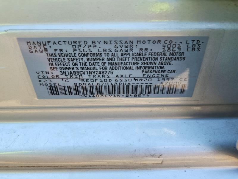 Продажа на аукционе авто 2022 Nissan Sentra, vin: 3N1AB8CV1NY248276, номер лота: 63779306