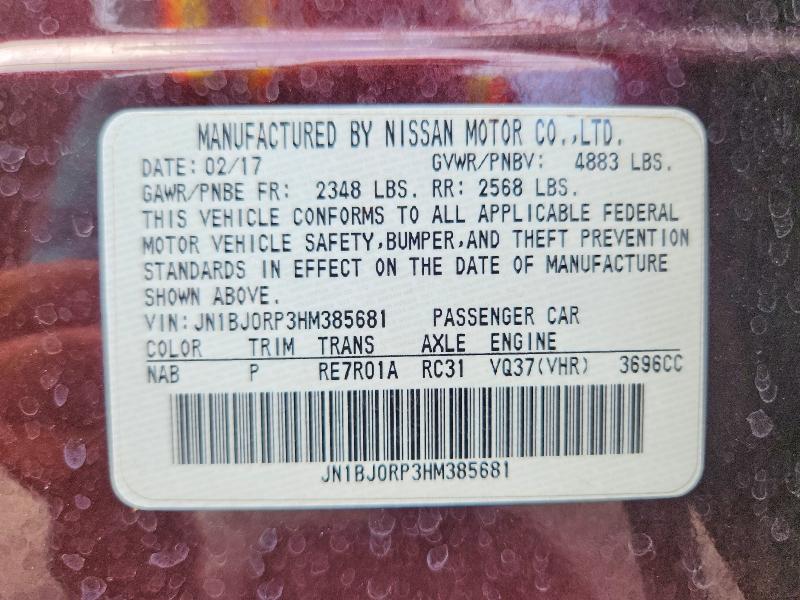 Aukcja sprzedaży 2017 Infiniti Qx50, vin: JN1BJ0RP3HM385681, numer aukcji: 65924596