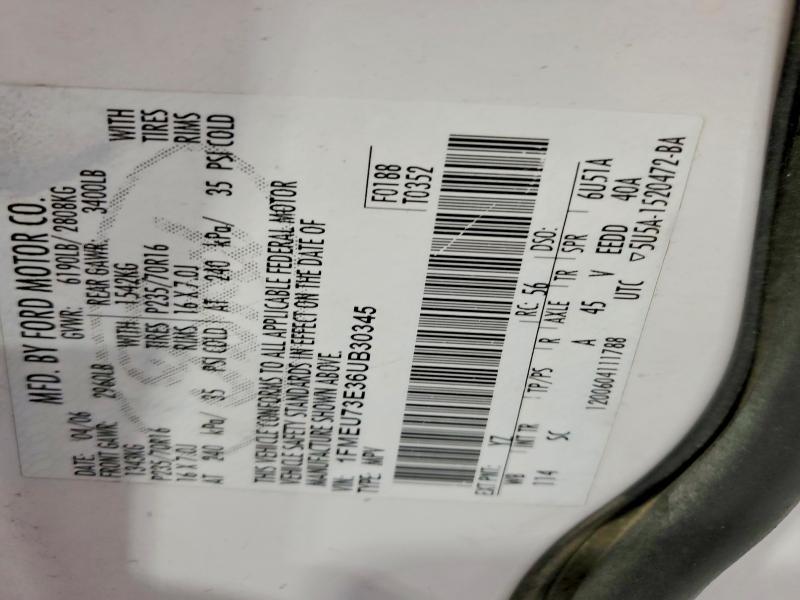 67011926 :رقم المزاد ، 1FMEU73E36UB30345 vin ، 2006 Ford Explorer مزاد بيع