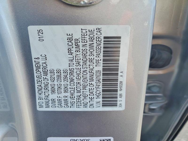 Продаж на аукціоні авто 2025 Honda Accord, vin: 1HGCY1F41SA016339, номер лоту: 64115336