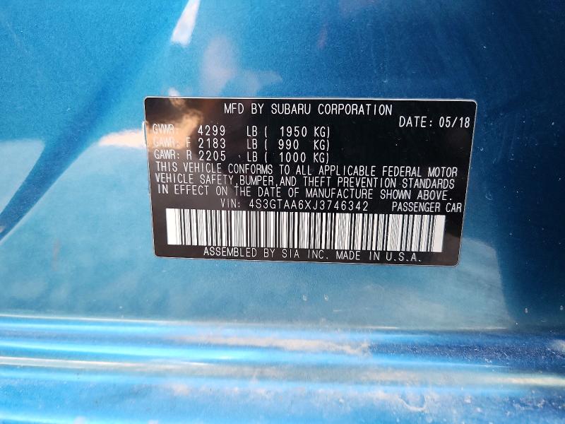Продаж на аукціоні авто 2018 Subaru Impreza, vin: 4S3GTAA6XJ3746342, номер лоту: 63558656