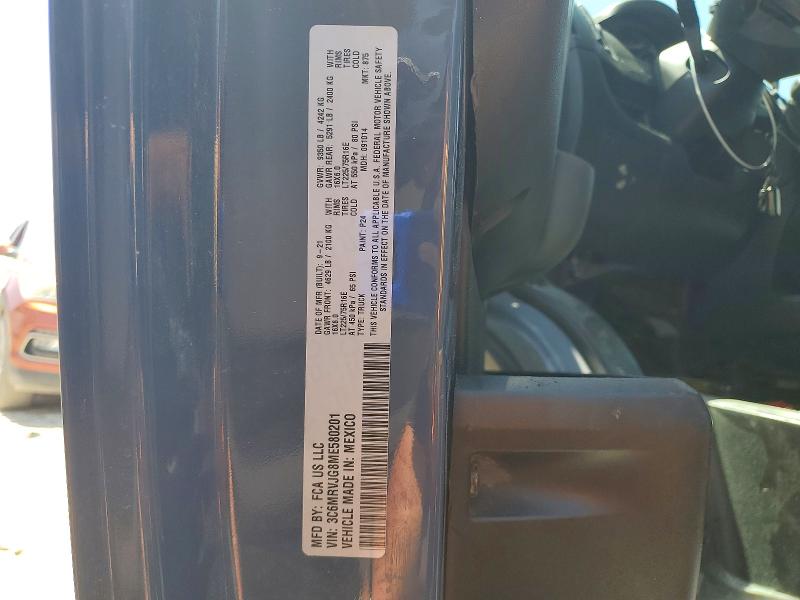 Продаж на аукціоні авто 2021 Ram Promaster 3500, vin: 3C6MRVJG8ME580201, номер лоту: 64341836