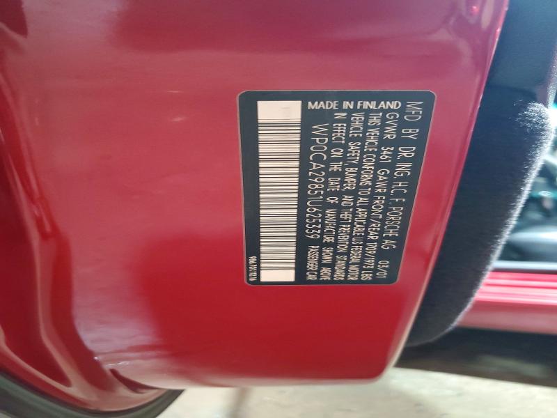 Aukcja sprzedaży 2001 Porsche Boxster, vin: WP0CA29851U625339, numer aukcji: 63666936