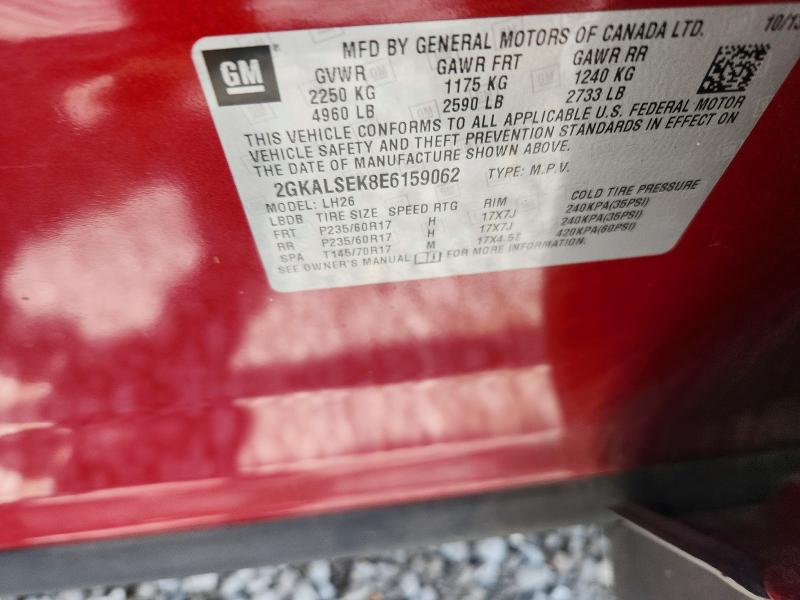 Aukcja sprzedaży 2014 Gmc Terrain, vin: 2GKALSEK8E6159062, numer aukcji: 66045716
