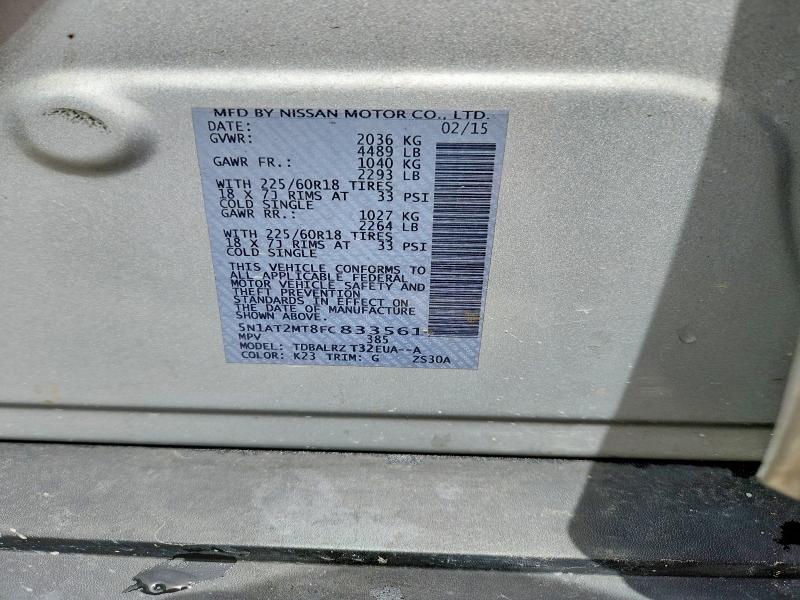 Aukcja sprzedaży 2015 Nissan Rogue, vin: 5N1AT2MT8FC833561, numer aukcji: 66148126