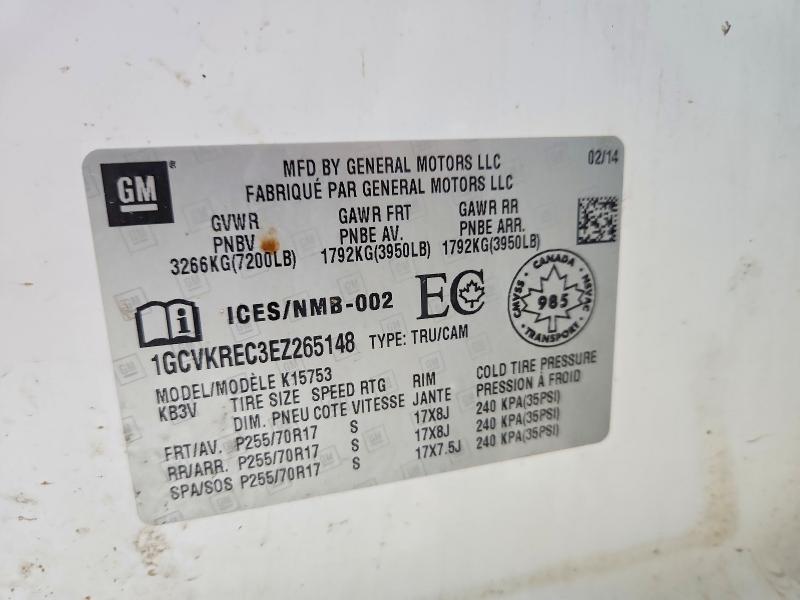 Aukcja sprzedaży 2014 Chevrolet Silverado, vin: 1GCVKREC3EZ265148, numer aukcji: 61411116