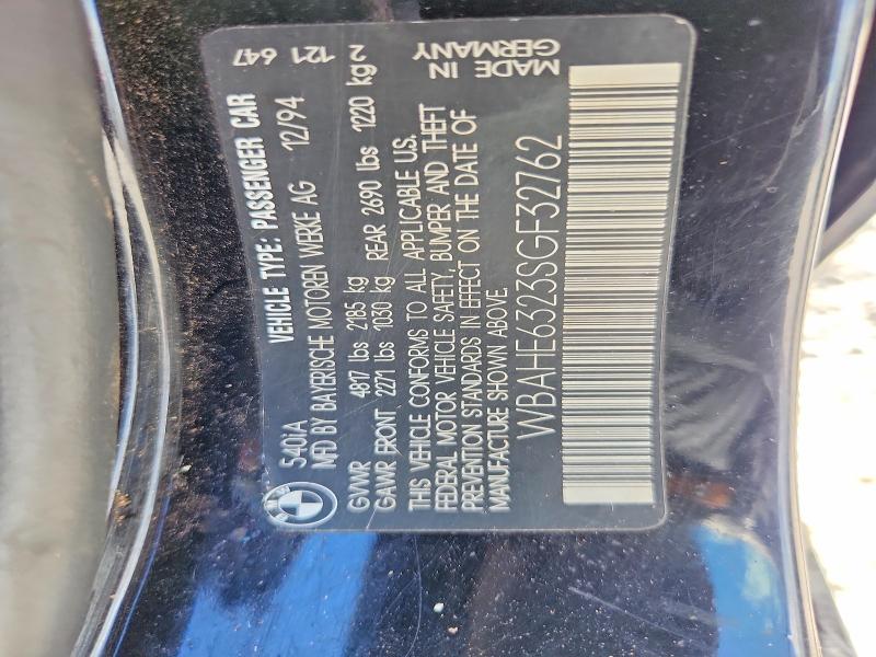Продаж на аукціоні авто 1995 Bmw 540, vin: WBAHE6323SGF32762, номер лоту: 65630806