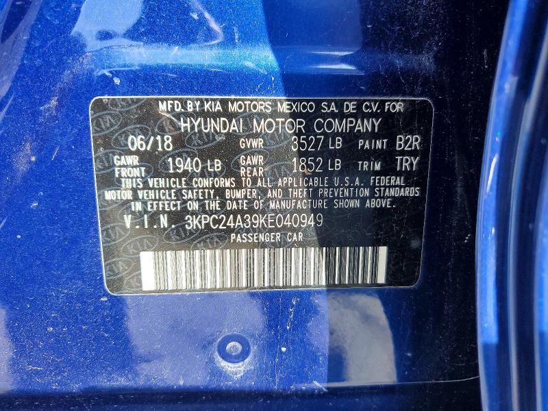 Продажа на аукционе авто 2019 Hyundai Accent, vin: 3KPC24A39KE040949, номер лота: 65600076