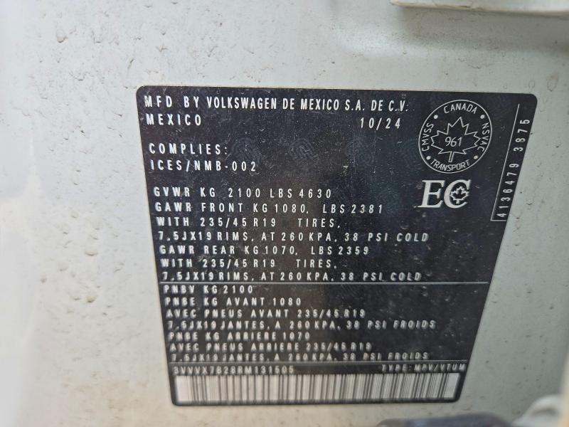 Продаж на аукціоні авто 2024 Volkswagen Taos, vin: 3VVVX7B28RM131505, номер лоту: 64634176