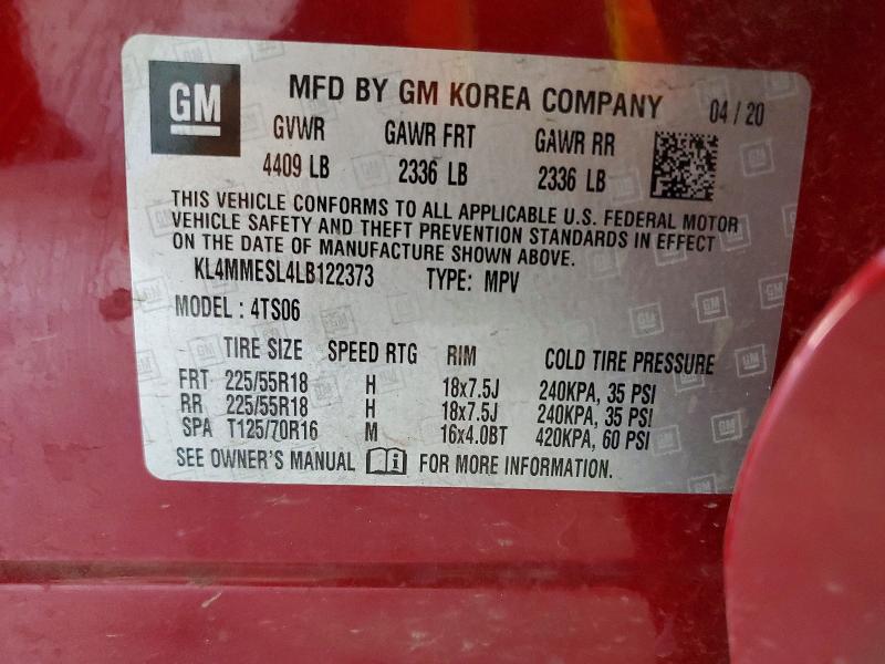 Aukcja sprzedaży 2020 Buick Encore Gx, vin: KL4MMESL4LB122373, numer aukcji: 63574566