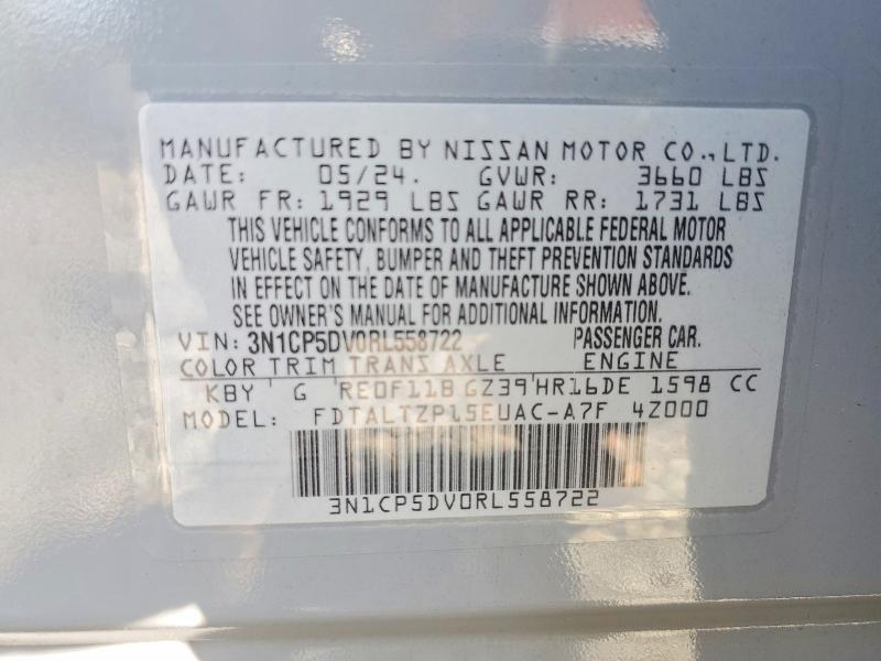 64074266 :رقم المزاد ، 3N1CP5DV0RL558722 vin ، 2024 Nissan Kicks مزاد بيع