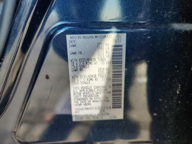 Продаж на аукціоні авто 2015 Nissan Pathfinder, vin: 5N1AR2MN4FC683254, номер лоту: 66812886