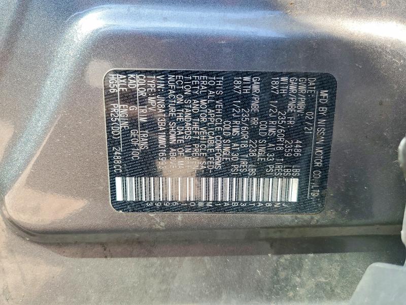 Продаж на аукціоні авто 2021 Nissan Rogue, vin: JN8AT3BA1MW016993, номер лоту: 65278986