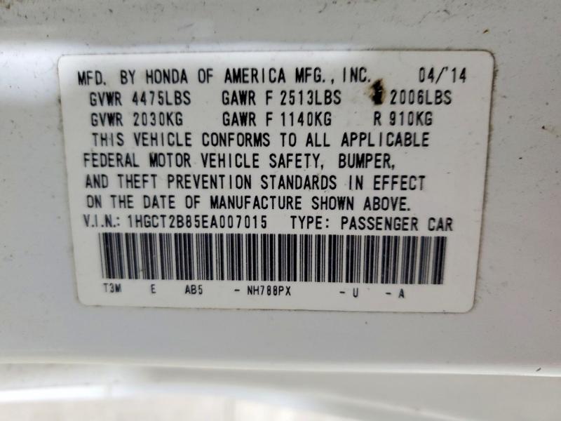 Продаж на аукціоні авто 2014 Honda Accord, vin: 1HGCT2B85EA007015, номер лоту: 65908496