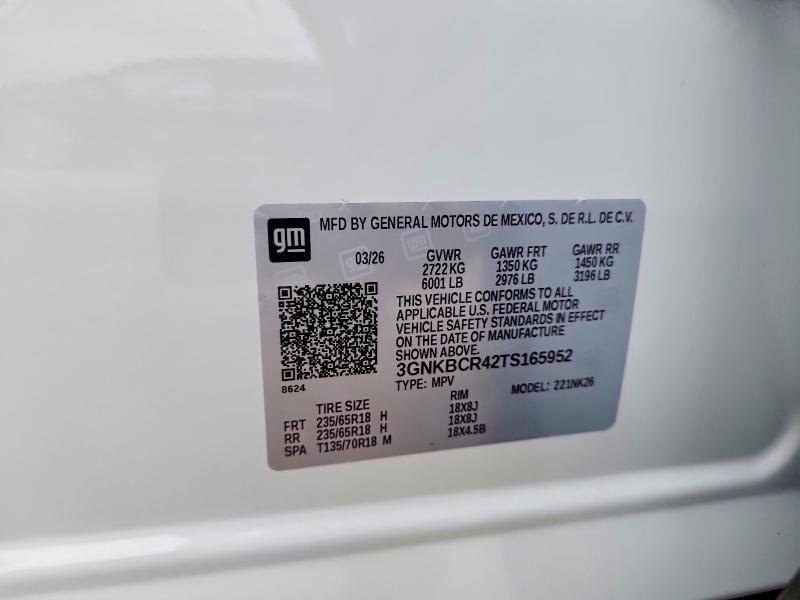 63834936 :رقم المزاد ، 3GNKBCR42TS165952 vin ، 2026 Chevrolet Blazer مزاد بيع