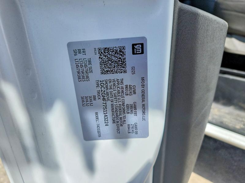 Продаж на аукціоні авто 2025 Chevrolet Express G3500, vin: 1GCZGHF77S1143224, номер лоту: 60497196