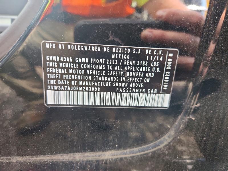 Продаж на аукціоні авто 2015 Volkswagen Jetta, vin: 3VW3A7AJ0FM263098, номер лоту: 65016316