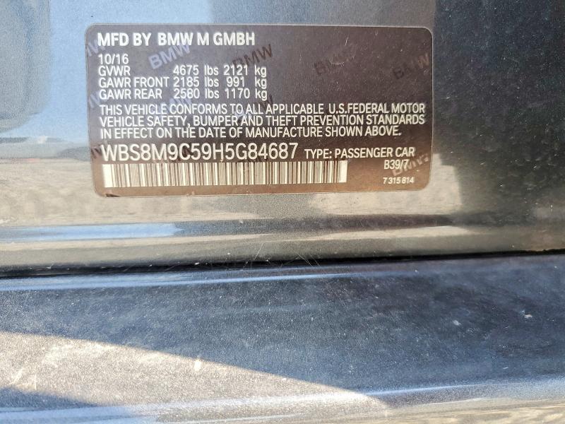 66334216 :رقم المزاد ، WBS8M9C59H5G84687 vin ، 2017 Bmw M3 مزاد بيع