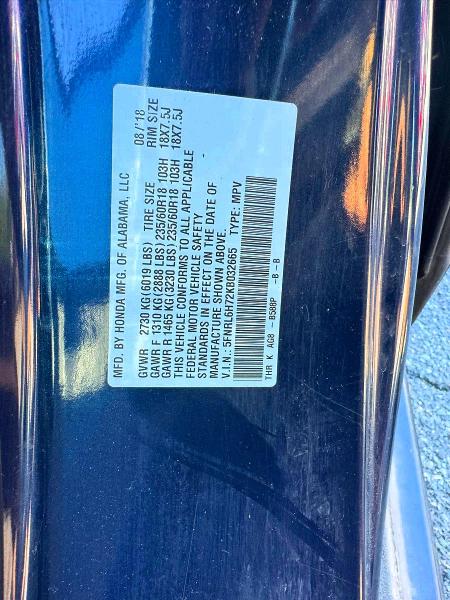 Продаж на аукціоні авто 2019 Honda Odyssey, vin: 5FNRL6H72KB032665, номер лоту: 64506846