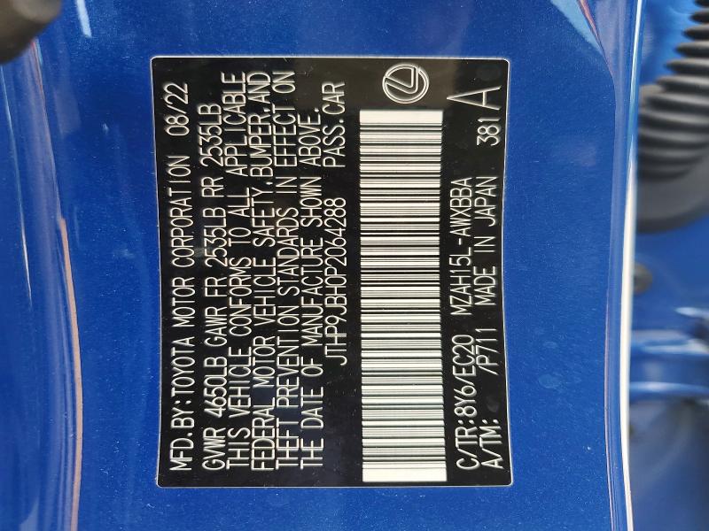 65907526 :رقم المزاد ، JTHP9JBH0P2064288 vin ، 2023 Lexus Ux 250h مزاد بيع