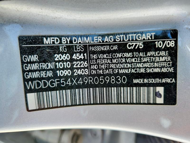 Aukcja sprzedaży 2009 Mercedes-benz C, vin: WDDGF54X49R059830, numer aukcji: 67196746