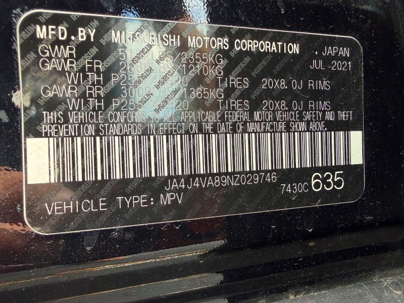 Продаж на аукціоні авто 2022 Mitsubishi Outlander, vin: JA4J4VA89NZ029746, номер лоту: 65511926