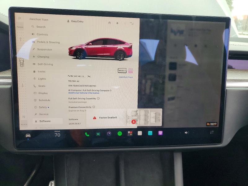 62984296 :رقم المزاد ، 7SAXCAE51NF349793 vin ، 2022 Tesla Model X مزاد بيع