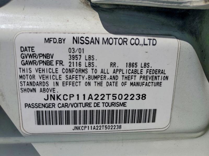 2002 Infiniti G20 მანქანა იყიდება აუქციონზე, vin: JNKCP11A22T502238, აუქციონის ნომერი: 67039966