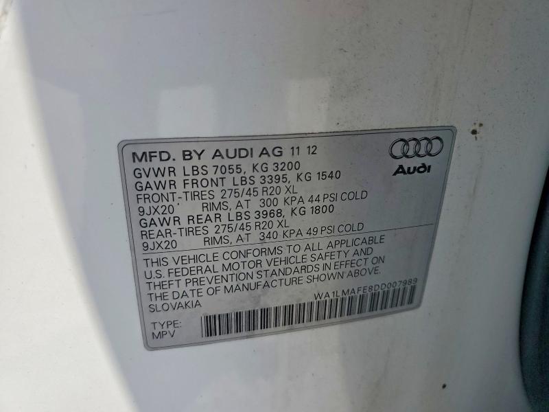 Продаж на аукціоні авто 2013 Audi Q7, vin: WA1LMAFE8DD007989, номер лоту: 65342526