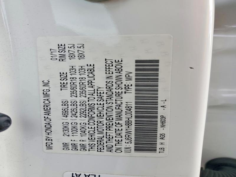 Aukcja sprzedaży 2017 Honda Cr-v, vin: 5J6RW1H88HL004811, numer aukcji: 64055466