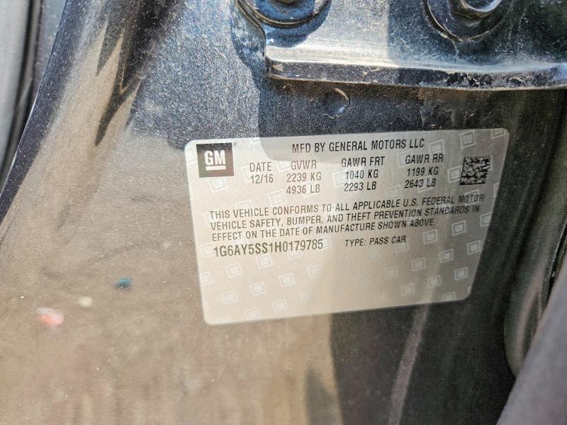 Aukcja sprzedaży 2017 Cadillac Cts, vin: 1G6AY5SS1H0179785, numer aukcji: 64919066