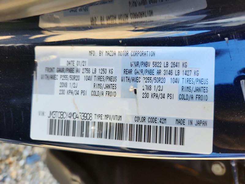 Aukcja sprzedaży 2021 Mazda Cx-9, vin: JM3TCBCY4M0453908, numer aukcji: 66809056