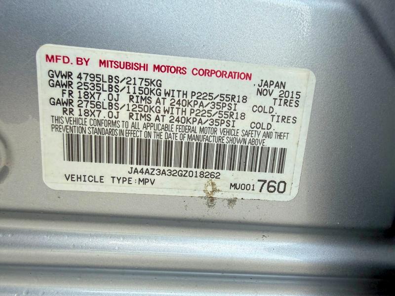 Продажа на аукционе авто 2016 Mitsubishi Outlander, vin: JA4AZ3A32GZ018262, номер лота: 65225996