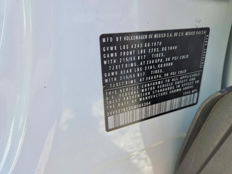 Aukcja sprzedaży 2024 Volkswagen Taos, vin: 3VV5X7B2XRM084364, numer aukcji: 64182996