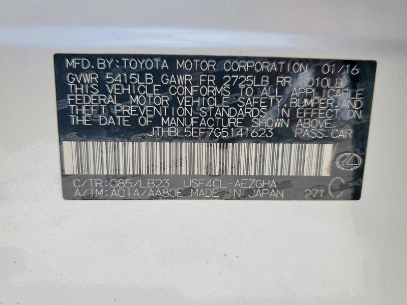 Продажа на аукционе авто 2016 Lexus Ls, vin: JTHBL5EF7G5141623, номер лота: 66381296