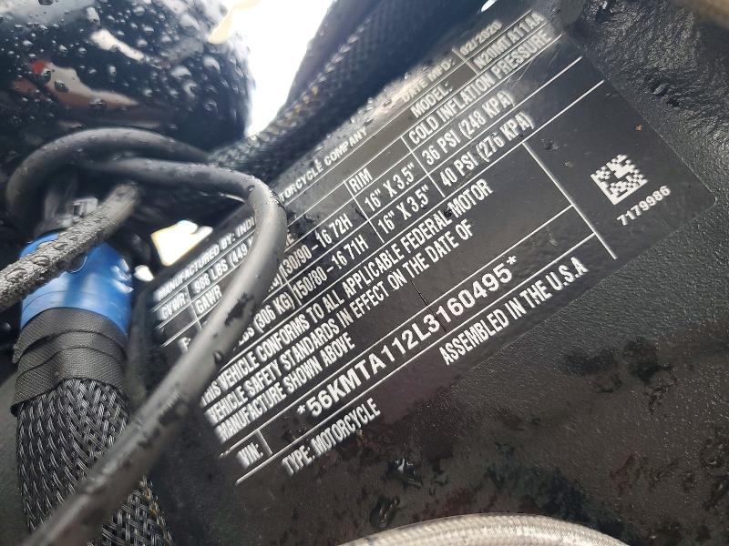 2020 Indian Motorcycle Co. Scout მანქანა იყიდება აუქციონზე, vin: 56KMTA112L3160495, აუქციონის ნომერი: 65728346