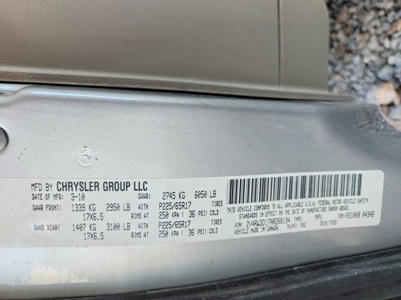 Aukcja sprzedaży 2010 Volkswagen Routan, vin: 2V4RW3D17AR268194, numer aukcji: 65884456
