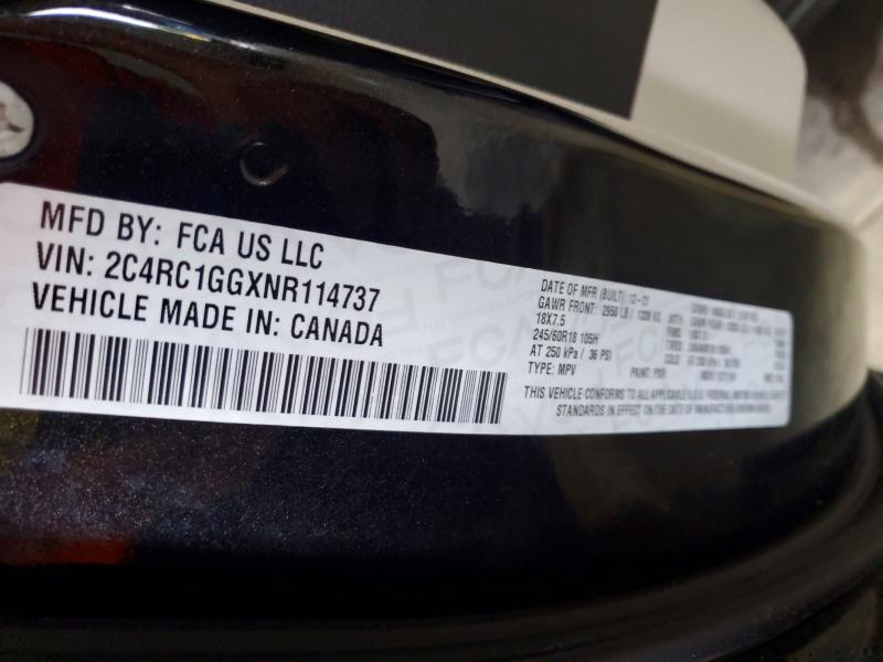 63787166 :رقم المزاد ، 2C4RC1GGXNR114737 vin ، 2022 Chrysler Pacifica مزاد بيع