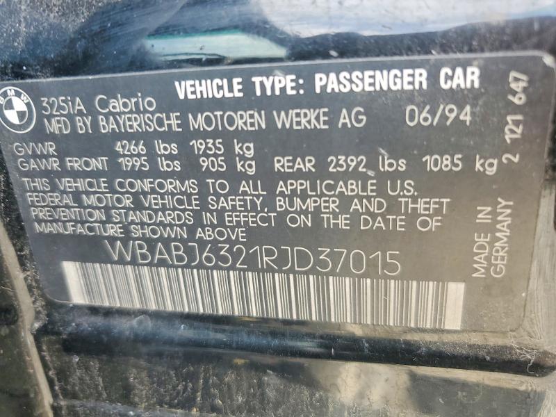 Продажа на аукционе авто 1994 Bmw 325, vin: WBABJ6321RJD37015, номер лота: 66750506