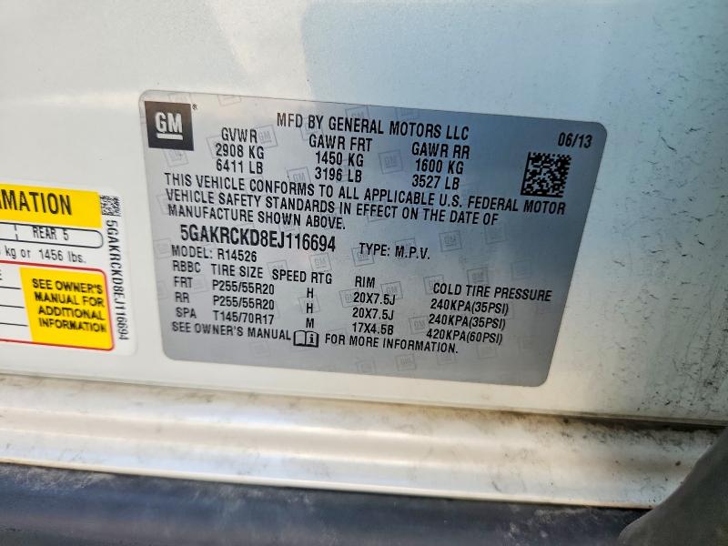 Продажа на аукционе авто 2014 Buick Enclave, vin: 5GAKRCKD8EJ116694, номер лота: 67314676