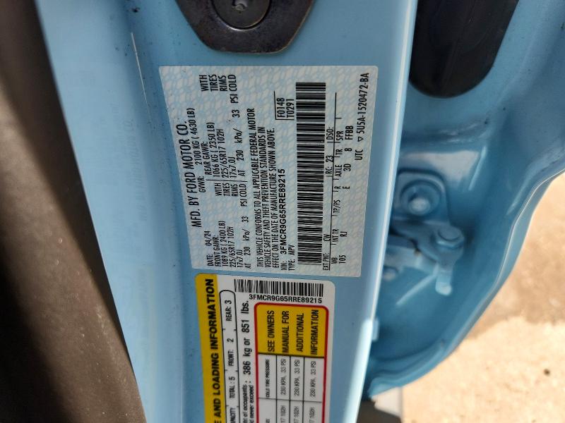 2024 Ford Bronco Sport მანქანა იყიდება აუქციონზე, vin: 3FMCR9G65RRE89215, აუქციონის ნომერი: 64504416