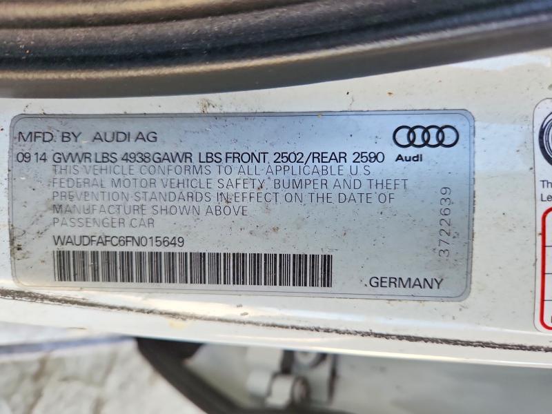 Auction sale of the 2015 Audi A6, vin: WAUDFAFC6FN015649, lot number: 66432276